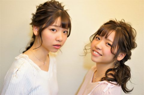 抜け感ヘアアレンジで双子同時に変身！？